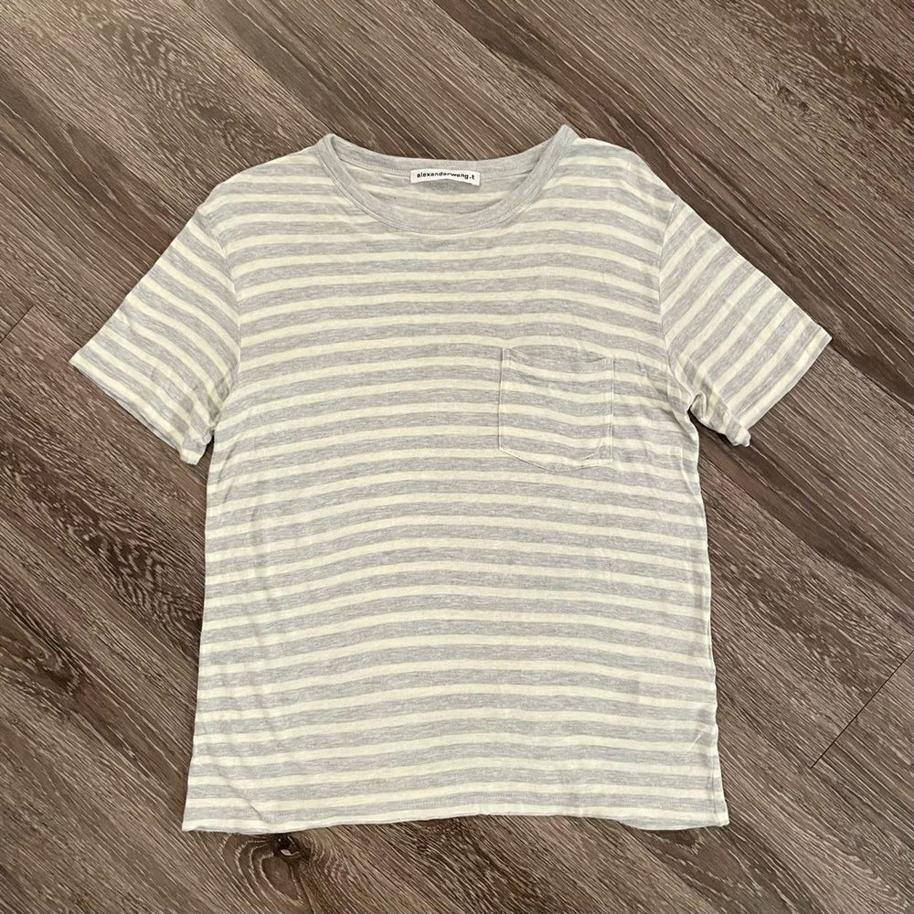 Alexander wang striped pocket t shirt